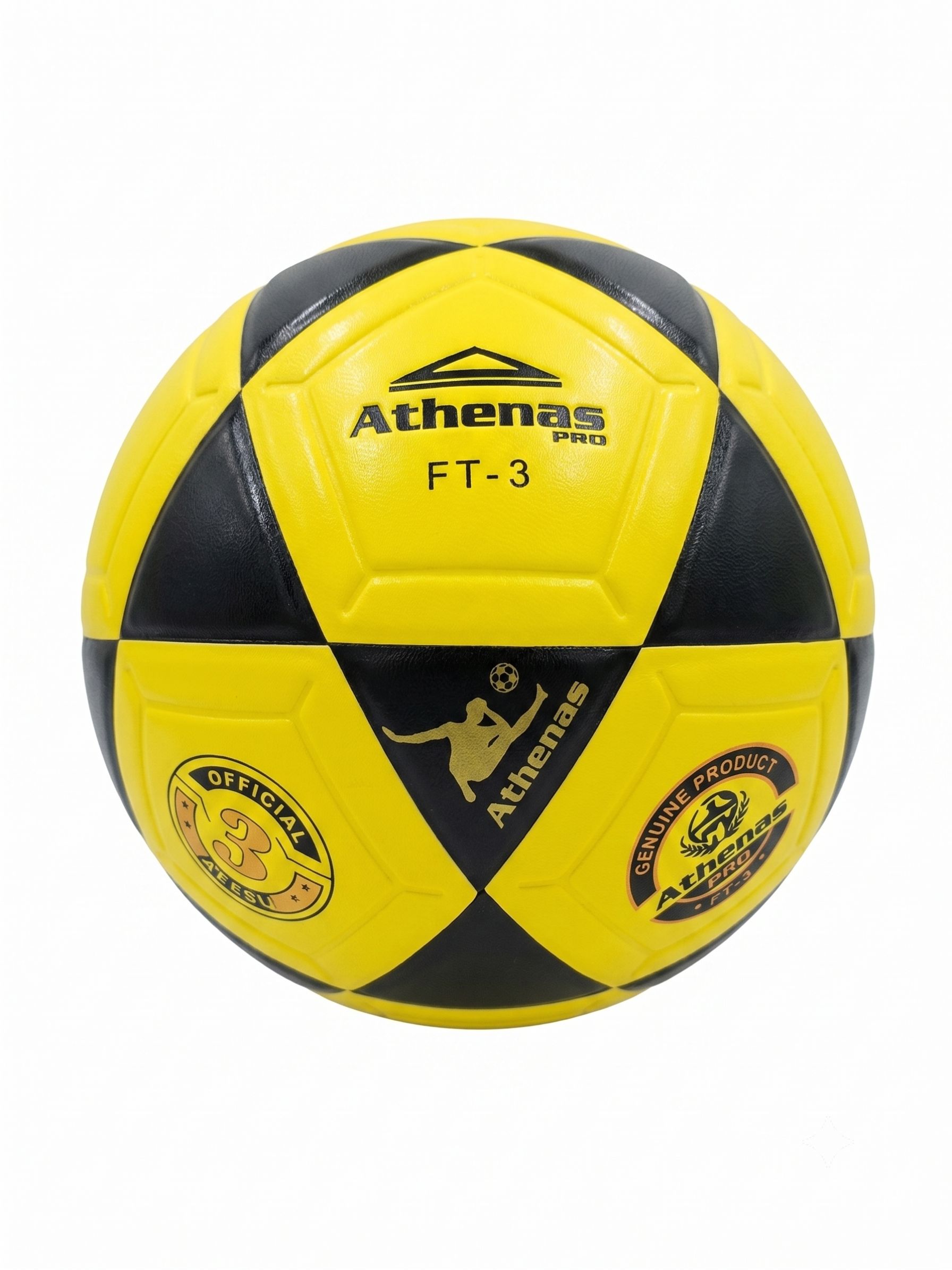Pelota de Fútbol Athenas FT #3 Vulcanizada - Amarillo/Negro