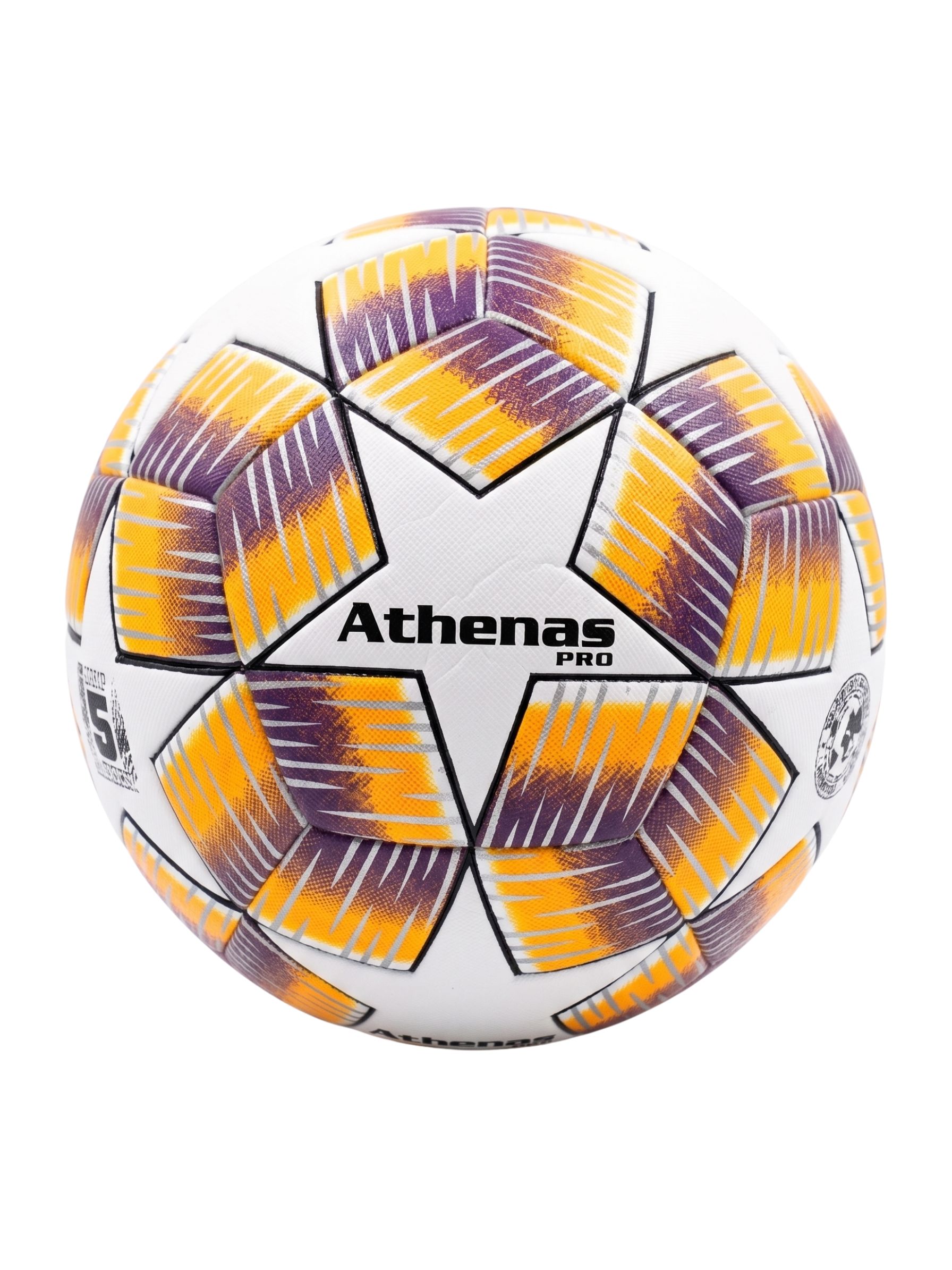 Pelota de Fútbol Athenas PU Termosellada estilo Champions #5 - Morado/Naranja