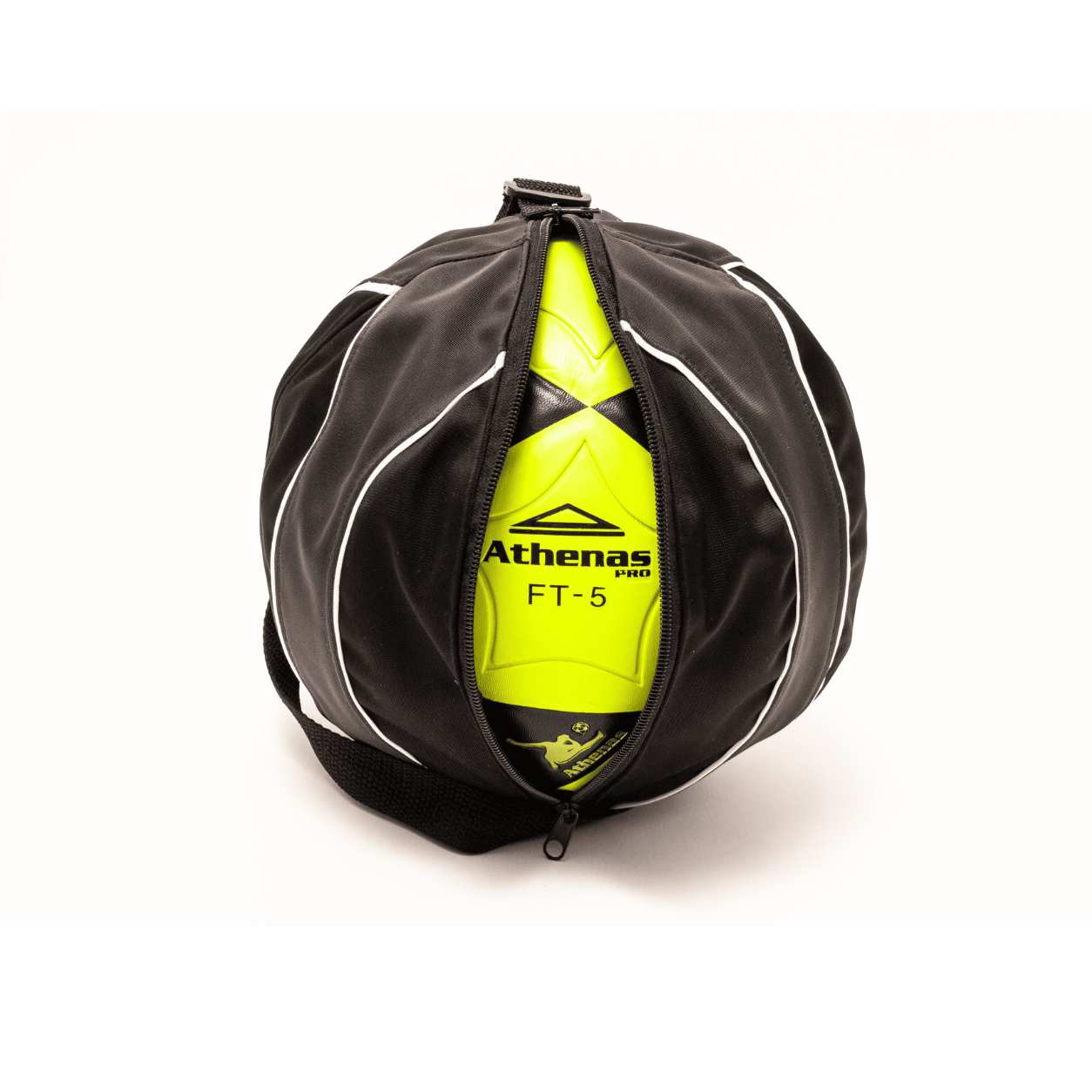 PORTA PELOTA NEGRO/PLOMO CON FRANJAS BLANCAS