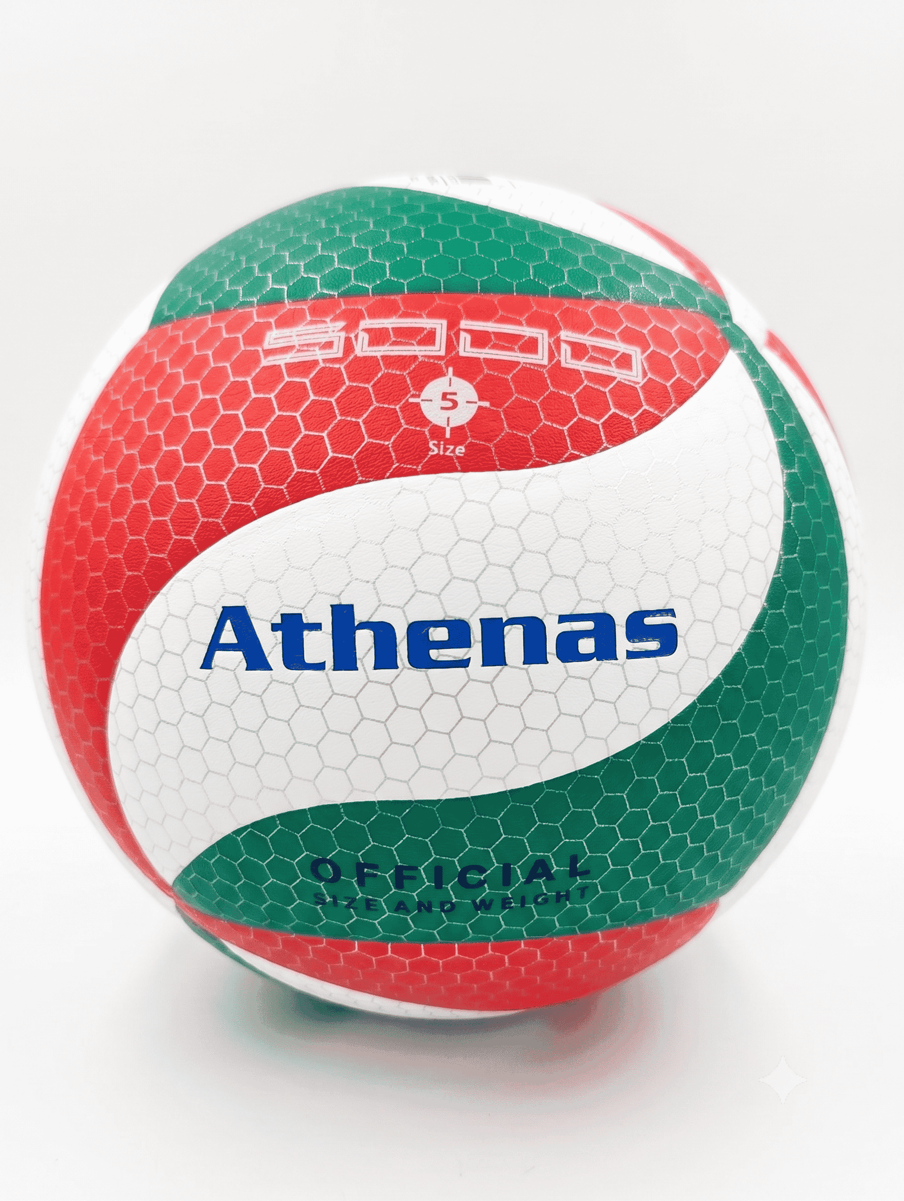 Pelota de Vóley Athenas 5000 PVC - Verde y Rojo