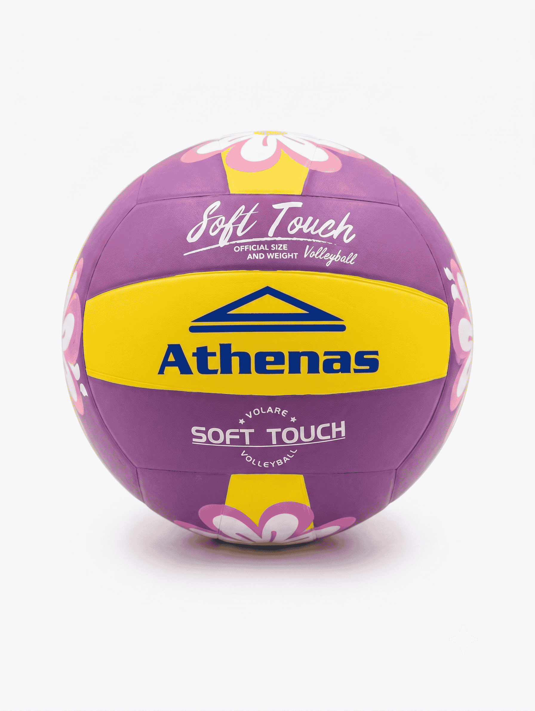 Pelota de Vóley Athenas Goma soft touch - Morado/Amarillo