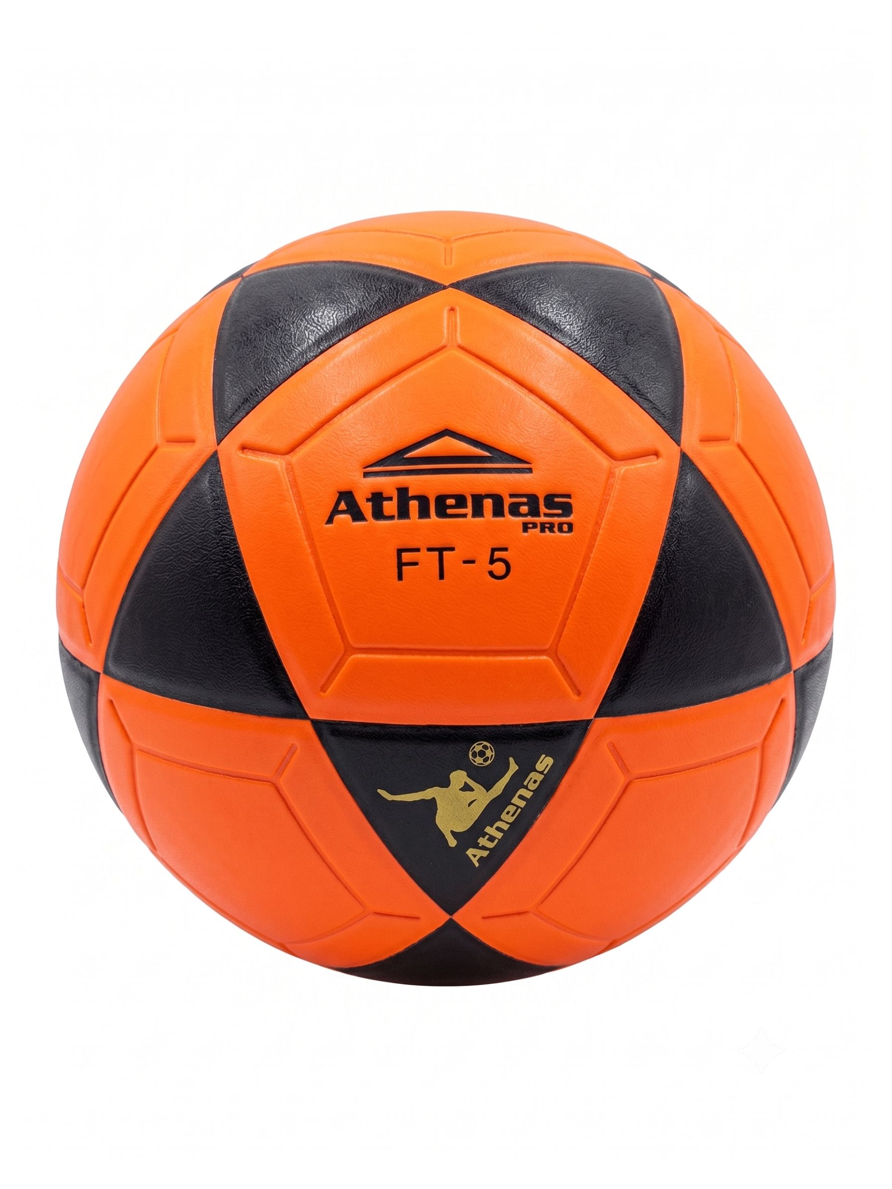 Pelota de Fútbol Athenas FT #5 Vulcanizada - Naranja/Negro